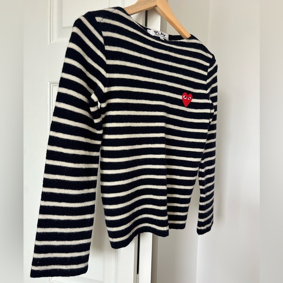 Comme des garçons PLAY 100% wool made in Japan striped sweater - Picture 1 of 5